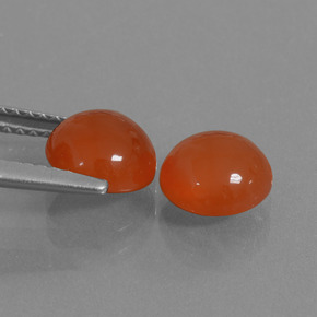 캐럿 천연 오렌지 카넬리안 보석, 라운드 컷, 7.12 mm, 투명한