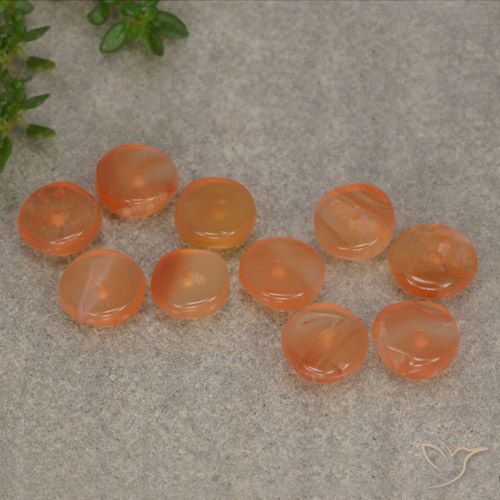 6.11캐럿 천연 따뜻한 살구 오렌지 홍옥수 보석, 멋진 모양, 투명한