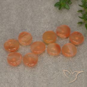 6.11캐럿 천연 따뜻한 살구 오렌지 홍옥수 보석, 멋진 모양, 투명한