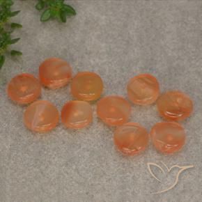 6.11캐럿 천연 따뜻한 살구 오렌지 홍옥수 보석, 멋진 모양, 투명한