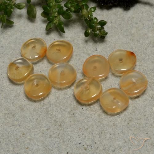 3.41캐럿 천연 밝은 주황색 홍옥수 보석, 멋진 모양, 투명한