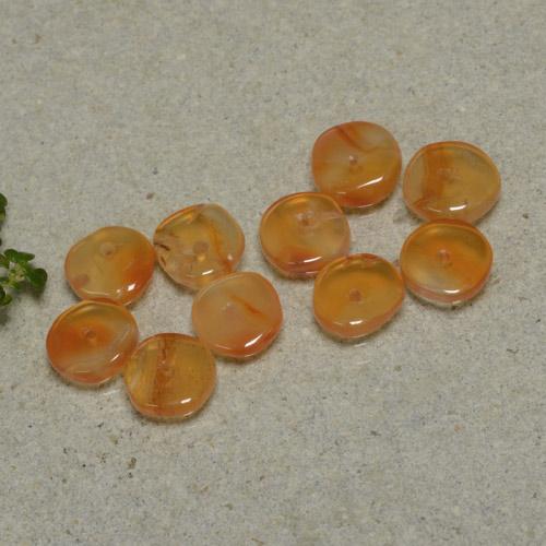 6.08캐럿 천연 살구 오렌지 카넬리안 보석, 멋진 모양, 6.4×6.1 mm, 투명한