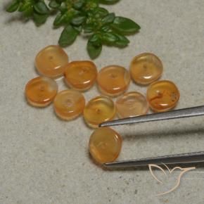 4.47캐럿 천연 오렌지-골드 카넬리안 보석, 멋진 모양, 5.7×5.6 mm, 투명한