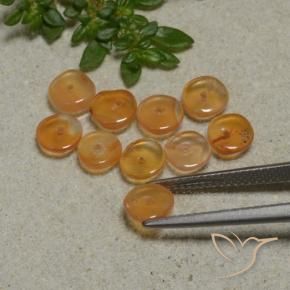 4.47캐럿 천연 오렌지-골드 카넬리안 보석, 멋진 모양, 5.7×5.6 mm, 투명한