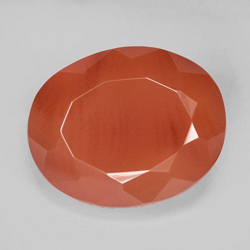 7.92캐럿 천연 파이어 오렌지 카넬리안, 타원형 컷, 14.6×11.7 mm, 투명한