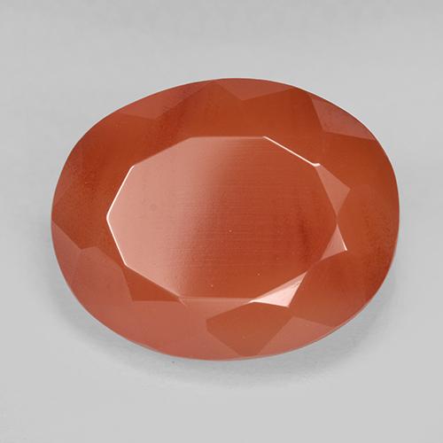 7.92캐럿 천연 파이어 오렌지 카넬리안, 타원형 컷, 14.6×11.7 mm, 투명한