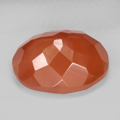 7.92캐럿 천연 파이어 오렌지 카넬리안, 타원형 컷, 14.6×11.7 mm, 투명한