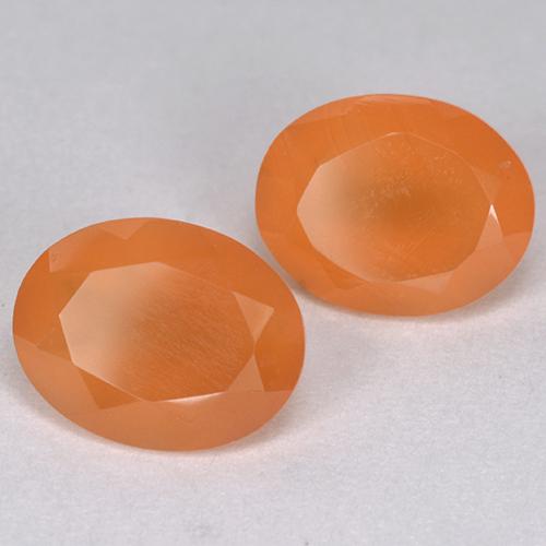 3.57캐럿 천연 인텐스 오렌지 카넬리안 보석, 타원형 컷, 9×7.1 mm, 투명한