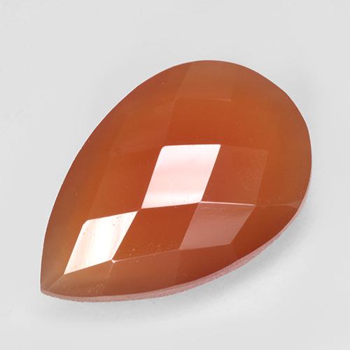 4.63캐럿 천연 라이트 레드 홍옥수, 배 모양, 투명한