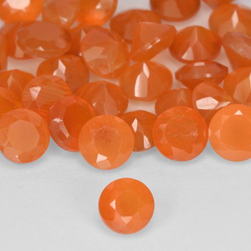 0.25캐럿 천연 따뜻한 살구 오렌지 홍옥수, 둥근, 투명한