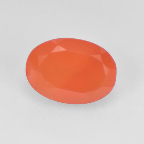 0.70캐럿 천연 인텐스 오렌지 카넬리안, 타원형 컷, 7×5.1 mm, 투명한