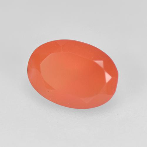 0.70캐럿 천연 인텐스 오렌지 카넬리안, 타원형 컷, 7×5.1 mm, 투명한