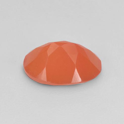 0.70캐럿 천연 인텐스 오렌지 카넬리안, 타원형 컷, 7×5.1 mm, 투명한