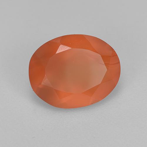 1.51캐럿 천연 붉은빛 오렌지 카넬리안, 타원형 컷, 8.9×7 mm, 투명한