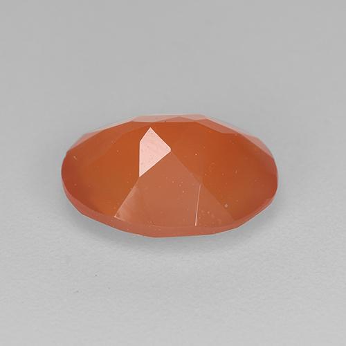 1.51캐럿 천연 붉은빛 오렌지 카넬리안, 타원형 컷, 8.9×7 mm, 투명한