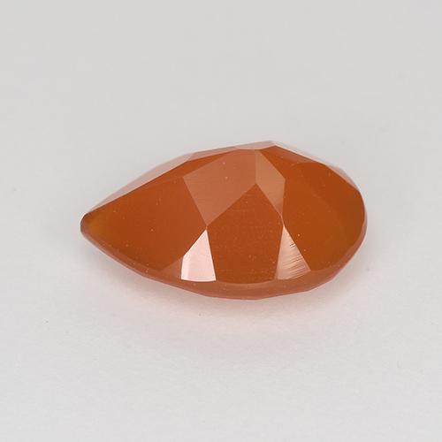 1.27캐럿 천연 깊은 붉은빛 오렌지 카넬리안, 배 모양, 9.2×6.3 mm, 투명한