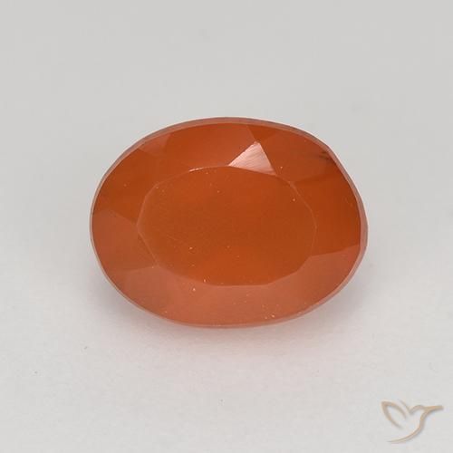 1.07ct 자연스러운 인텐스 오렌지 홍옥수, 타원형, 투명한