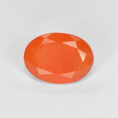 0.62캐럿 천연 미디엄 오렌지 카넬리안, 타원형 컷, 6.8×5.1 mm, 투명한