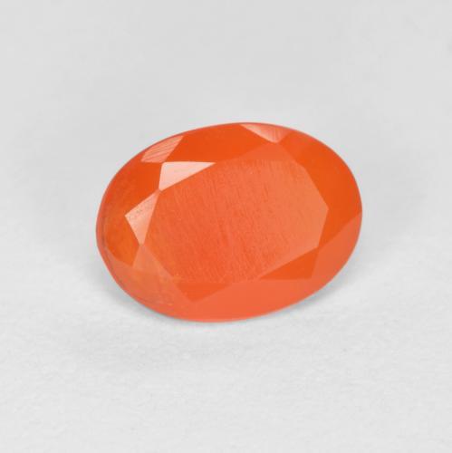 0.62캐럿 천연 미디엄 오렌지 카넬리안, 타원형 컷, 6.8×5.1 mm, 투명한