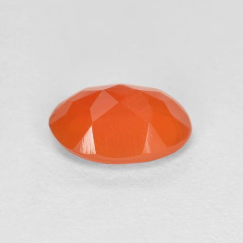 0.62캐럿 천연 미디엄 오렌지 카넬리안, 타원형 컷, 6.8×5.1 mm, 투명한