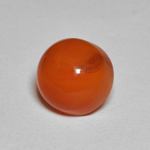 2.38캐럿 천연 앰버 오렌지 카넬리안, 라운드 컷, 7.90 mm, 투명한