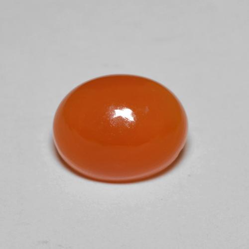 2.14캐럿 천연 앰버 오렌지 카넬리안, 타원형 컷, 9×7.1 mm, 투명한