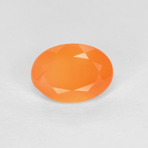 0.74캐럿 천연 미디엄 오렌지 카넬리안, 타원형 컷, 7.1×5.1 mm, 투명한