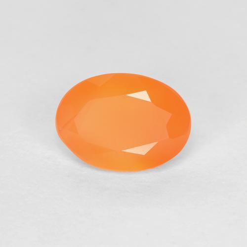 0.74캐럿 천연 미디엄 오렌지 카넬리안, 타원형 컷, 7.1×5.1 mm, 투명한