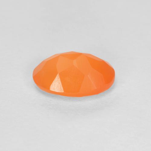 0.74캐럿 천연 미디엄 오렌지 카넬리안, 타원형 컷, 7.1×5.1 mm, 투명한