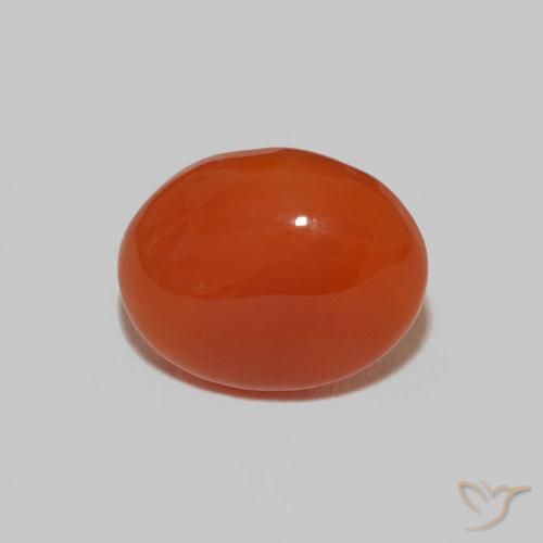 2.28ct 자연스러운 따뜻한 오렌지 홍옥수, 타원형, 불투명체