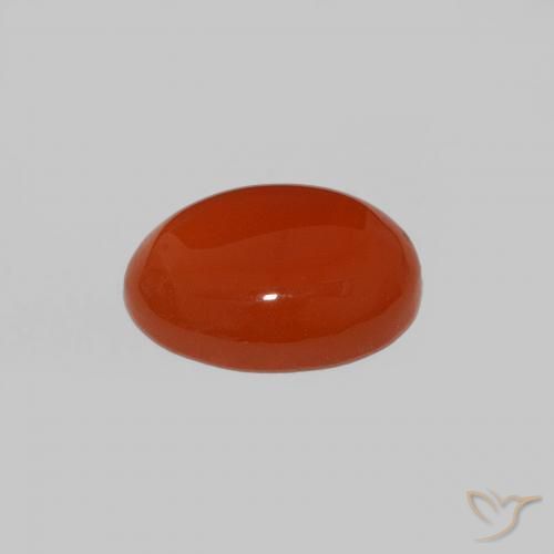 1.59캐럿 천연 미디엄 오렌지 카넬리안, 타원형 컷, 9.1×7.1 mm, 불투명체