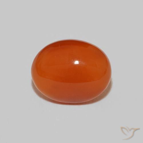 2.63ct 자연스러운 앰버 오렌지 홍옥수, 타원형, 불투명체