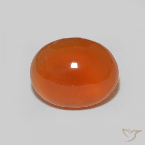 2.48ct 자연스러운 인텐스 오렌지 홍옥수, 타원형, 불투명체
