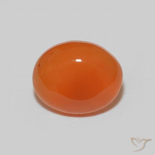 2.74ct 자연스러운 인텐스 오렌지 홍옥수, 타원형, 불투명체