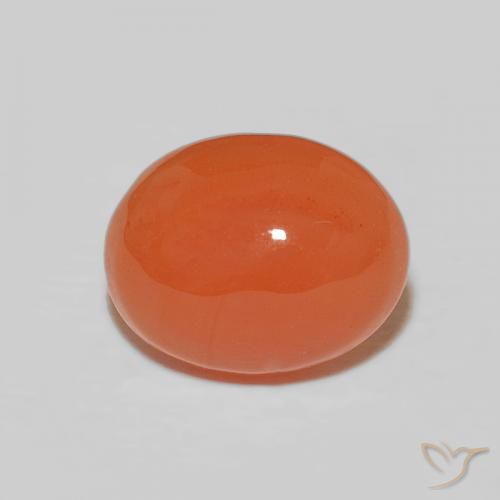 2.58ct 자연스러운 붉은 오렌지 홍옥수, 타원형, 불투명체
