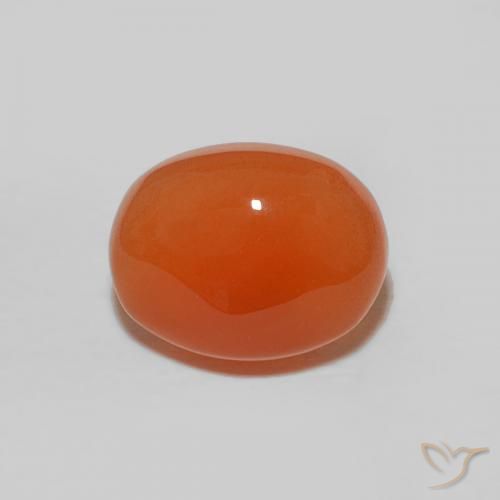 2.22ct 자연스러운 짙은 붉은 오렌지 홍옥수, 타원형, 불투명체