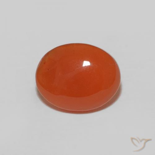 1.72ct 자연스러운 파이어 오렌지 홍옥수, 타원형, 불투명체