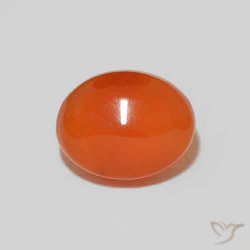 2.04ct 자연스러운 미디엄 오렌지 홍옥수, 타원형, 불투명체