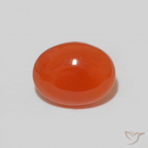 1.77ct 자연스러운 인텐스 오렌지 홍옥수, 타원형, 불투명체