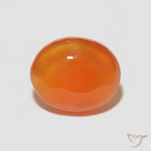 2.58ct 자연스러운 미디엄 오렌지 홍옥수, 타원형, 불투명체