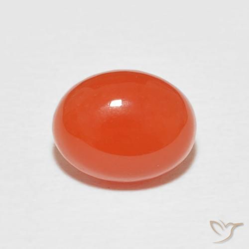 2.08ct 자연스러운 인텐스 오렌지 홍옥수, 타원형, 불투명체