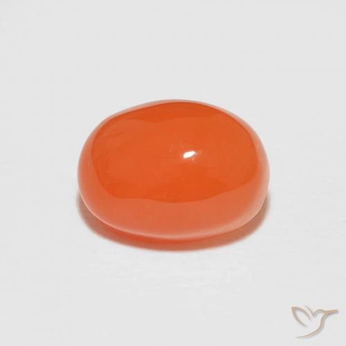 1.89ct 자연스러운 짙은 붉은 오렌지 홍옥수, 타원형, 불투명체