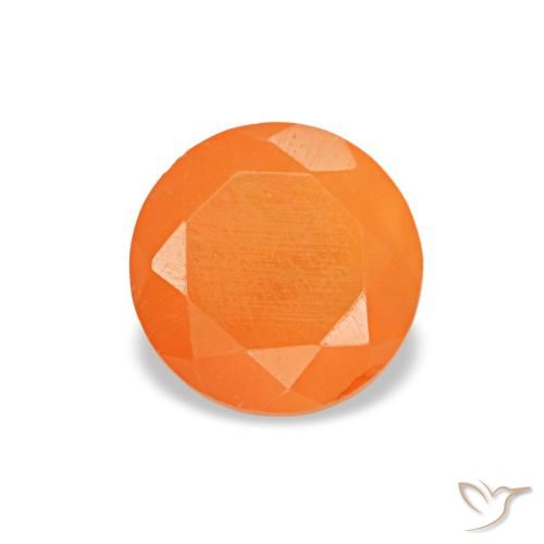 0.41ct 오렌지 카넬리안, 라운드, 투명한