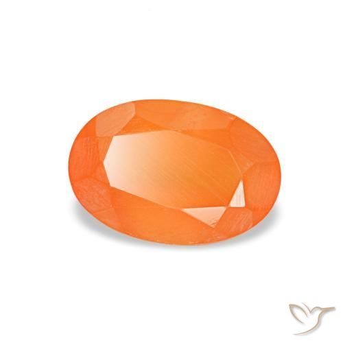 0.40캐럿 천연 미디엄 오렌지 카넬리안, 타원형 컷, 5.9×4 mm, 투명한