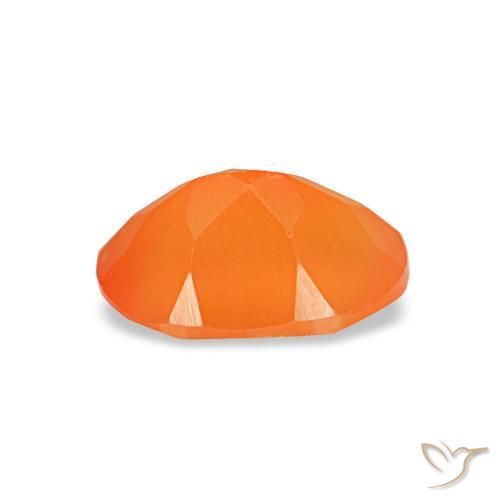 0.40캐럿 천연 미디엄 오렌지 카넬리안, 타원형 컷, 5.9×4 mm, 투명한