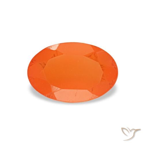 0.40ct 오렌지 카넬리안, 오벌, 투명한