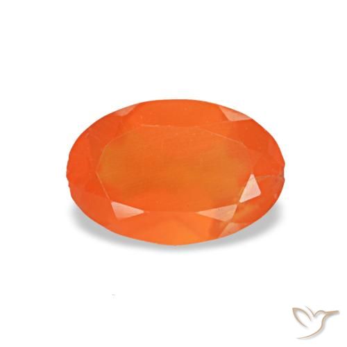 0.34ct 오렌지 카넬리안, 오벌, 투명한