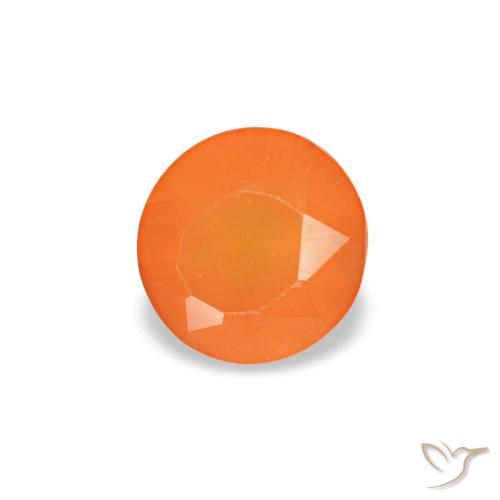 0.18ct 오렌지 카넬리안, 라운드, 투명한