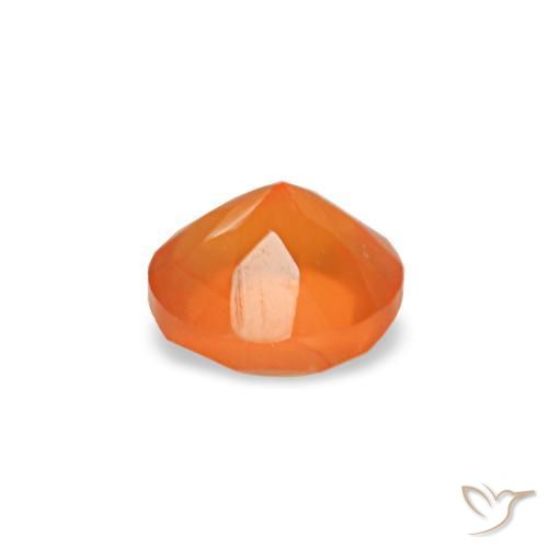 0.18캐럿 천연 따뜻한 살구 오렌지 카넬리안, 라운드 컷, 3.87 mm, 투명한