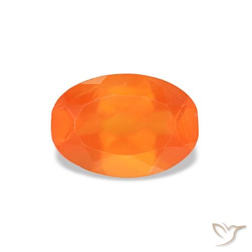 0.37ct 오렌지 카넬리안, 오벌, 투명한